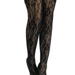 Black Lace Knee High Stockings